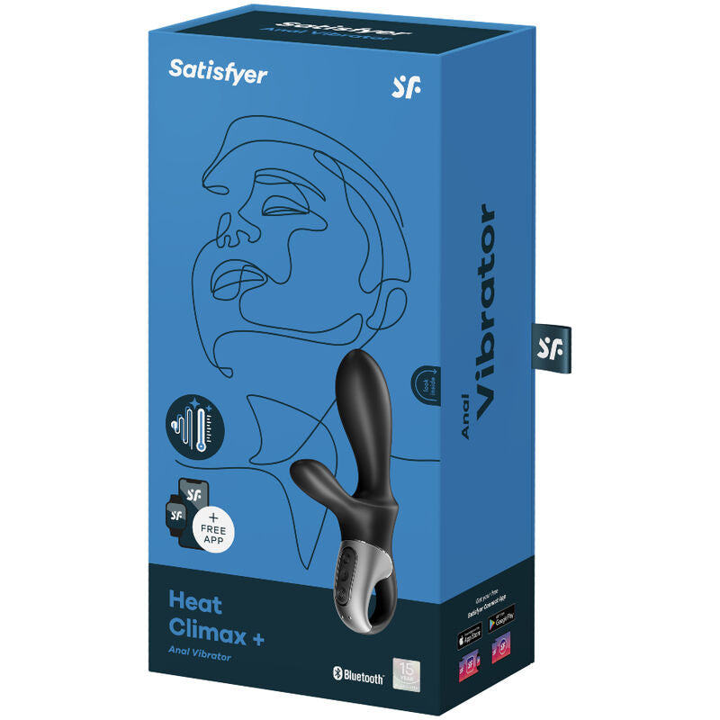 SATISFYER - HEAT CLIMAX+ ΔΟΝΗΤΗΣ ΠΡΩΚΤΟΥ ΜΕ ΕΦΑΡΜΟΓΗ ΜΑΥΡΟΣ