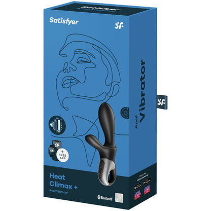 SATISFYER - HEAT CLIMAX+ ΔΟΝΗΤΗΣ ΠΡΩΚΤΟΥ ΜΕ ΕΦΑΡΜΟΓΗ ΜΑΥΡΟΣ