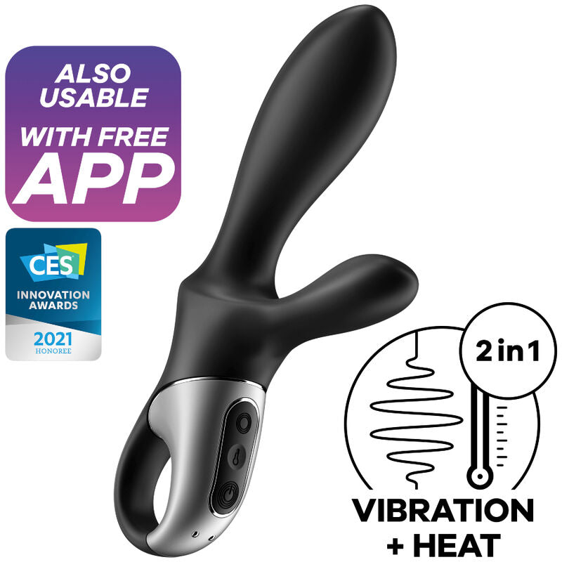 SATISFYER - HEAT CLIMAX+ ΔΟΝΗΤΗΣ ΠΡΩΚΤΟΥ ΜΕ ΕΦΑΡΜΟΓΗ ΜΑΥΡΟΣ