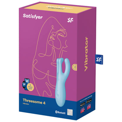 SATISFYER - ΔΟΝΗΤΗΣ THREESOME 4 ΜΕ ΕΦΑΡΜΟΓΗ, ΜΠΛΕ